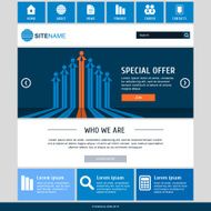 Corporate metro blue website template Modern flat web design