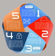 Infographics Options Infinite Ribbon Bright Five Choices Wide