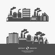 Industrial factory buildings silhouette vector background N2