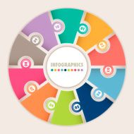 Infographics with ten options Circular puzzle