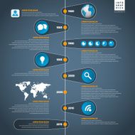 Vector Infographic timeline report template with lines and icons