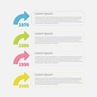 Timeline vertical Infographic with colored arrows and text Template Flat N2