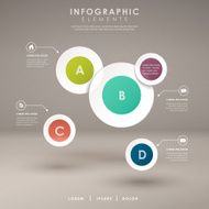 modern abstract paper pie chart infographic