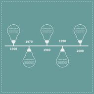 Timeline Infographic with light idea bulb and text Template Flat