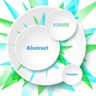 White circles with green abstract shapes vector template for you