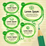 creative template infographic with green pencil drawing flow cha N2