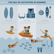 The sea of activities in summer vector set