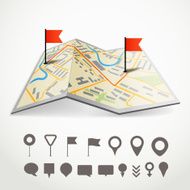 Folded abstract city map