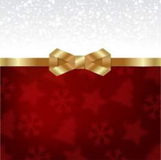 Elegant Christmas background with shiny gold bow