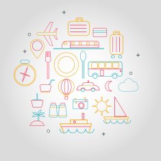 line icon in travel symbol and tourism sign vector illustration