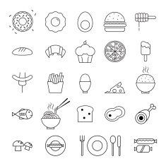food icons set illustration