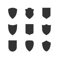 Shield frames simple icons set free image download