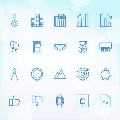 20 Trendy Thin Icons for web and mobile Set 22