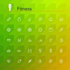 Fitness line icons N2