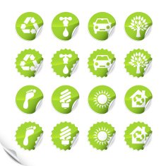 Eco sticky green labels
