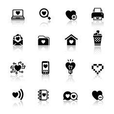 Set valentine's day icons love on the Internet symbols