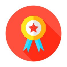 Grade A or Above Flat Circle Icon