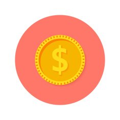 Gold Dollar Coin Money Circle Flat Icon