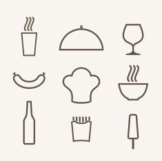 Food Icon set Outline