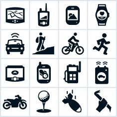 Black GPS Types Icons