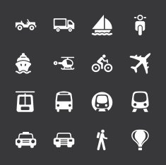 Transportation Icons - White Series