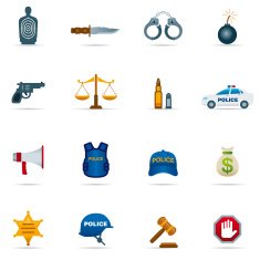 Icon Set Crime and Police Color
