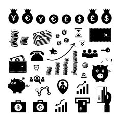 money and financial icon set N2