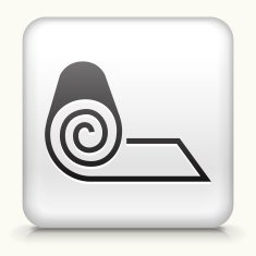 Square Button with Roll of Fabric