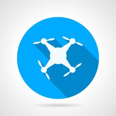 Circle vector icon for white quadrocopter