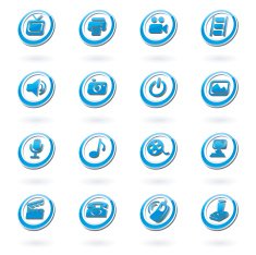 Media Icons - Blue Elipses