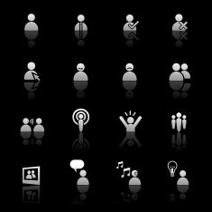 People and emotion icon set