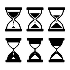 Sand Glass Clock Icons Set Vector
