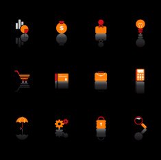 Black Business Icon Set