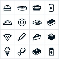 Black Junk Food Icons