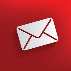Email design on red background clean vector