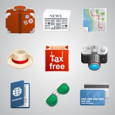 Set traveler icons Vector