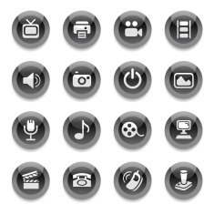 Black Round Icons - Media N2