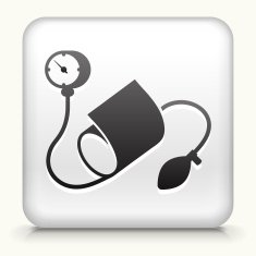 Square Button with Blood Pressure Monitor