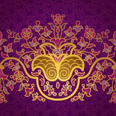Vector floral border in Eastern style N2