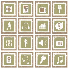 Grunge Icon Set - Music