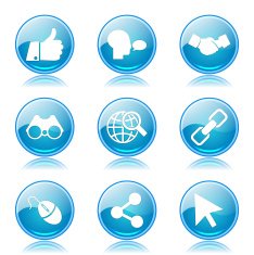 Social Internet Blue Vector Button Icon Design Set
