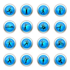 Blue Icons - Different Sports