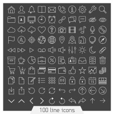 Universal line icon set