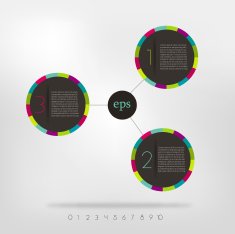Connected circle speech diagram colorfull vector infographic