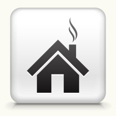 Square Button with House interface icon