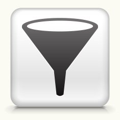 Square Button with Funnel interface icon