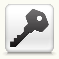 Square Button with House Keys interface icon