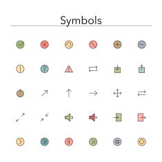 Symbols Colored Line Icons