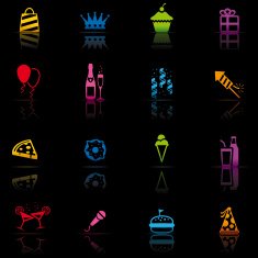 Icon Set Birthday and celebrations N3