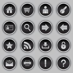 black button icons - web
